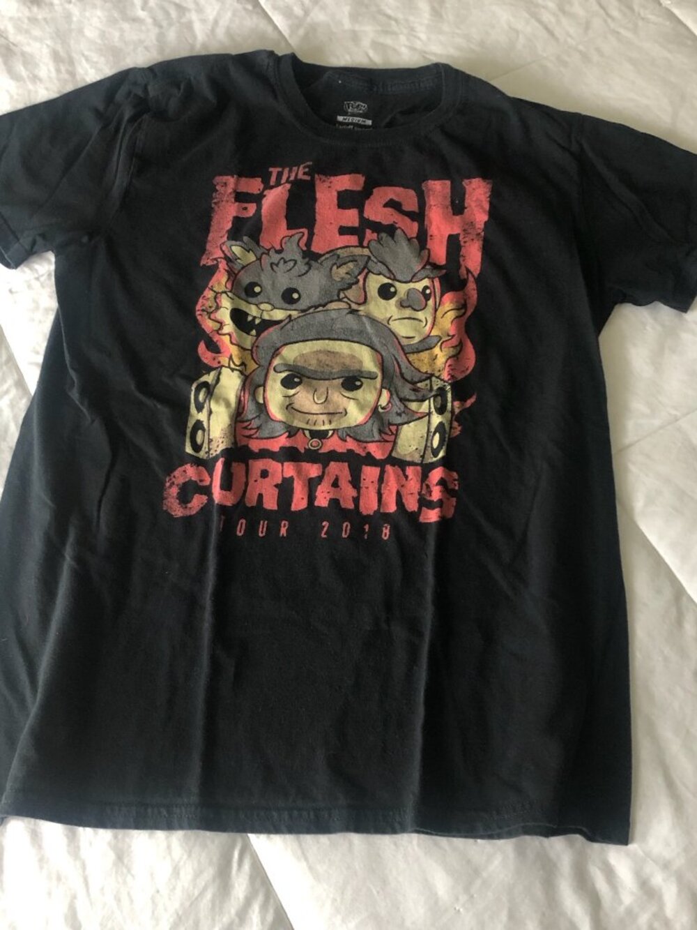 Rick and Morty "The Flesh Curtains Tour 2018" Funko Pop Tee Unisex M Black